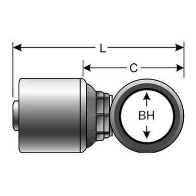 Hose Tail One Piece Metric Banjo Straight - Gates