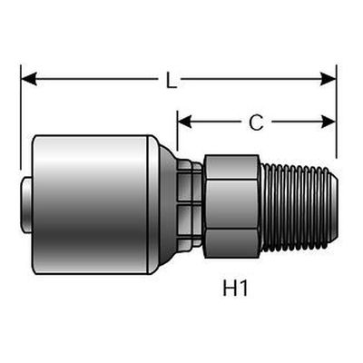 Hose Tail One Piece NPT Tapered Male Straight - Gates