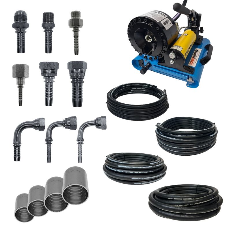 Gates 2 Piece Little Ripper Kit with 2 Piece hose tails, Cr2 Smooth cover hose & Hand crimper