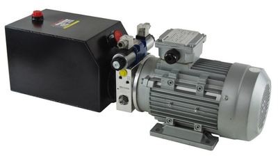 3 phase 1.1 kW 415 Volt Hydraulic Power unit Flows 2.4 LPM at 2800 psi with Double Acting Cetop 3 Solenoid Valve. 