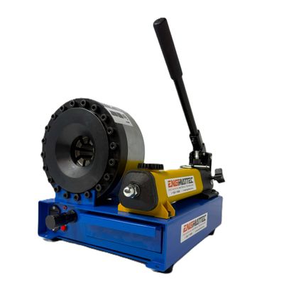 Economical Mini Portable Hydraulic Hose Crimper - with single stage 10,000 psi Hand Pump and 8 die sets 
