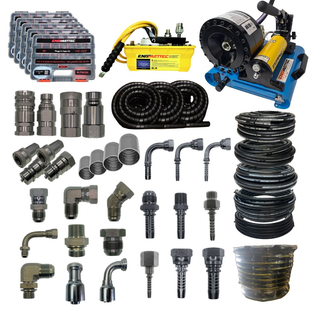 Harvester Hustler hydraulic hose fittings kit for tractors and farm machinery Australia