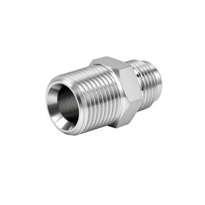 Hydraulic Stainless Steel 316 Adaptor BSP Tapered Male x JIC Male Straight Adaptor Fitting