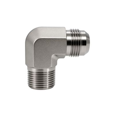 BSPT male to JIC male 90° stainless steel adaptor compact hydraulic fitting