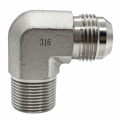 316 Stainless Steel BSP Tapered Male x JIC Male - 90° Compact Elbow