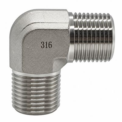 316 Stainless Steel BSP Tapered Male x BSP Tapered Male - 90° Compact Elbow