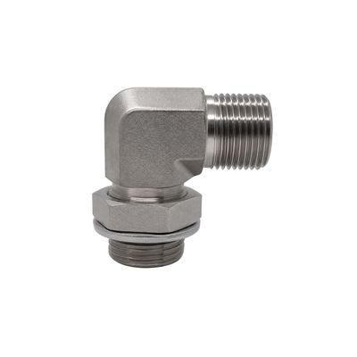 Engmattec 316 stainless BSP parallel male x BSP tapered male 90 adaptor