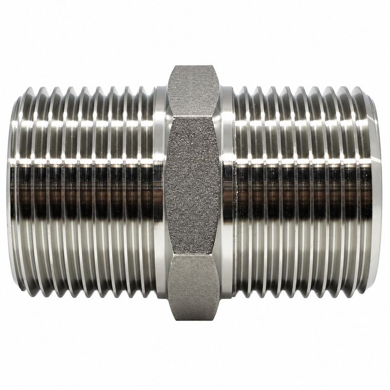 316 Stainless Steel BSP Tapered Male x BSP Tapered Male - Straight Nipple