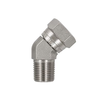BSP swivel female to BSP tapered male 45 adaptor