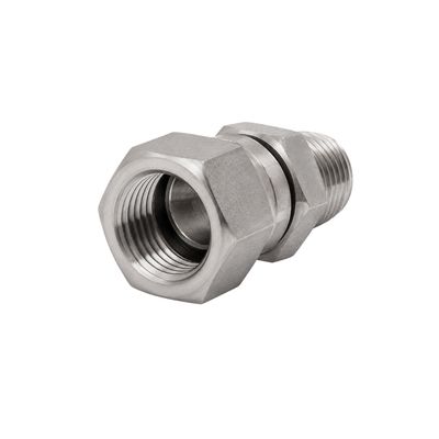 316 stainless BSPT male x JIC female straight adaptor