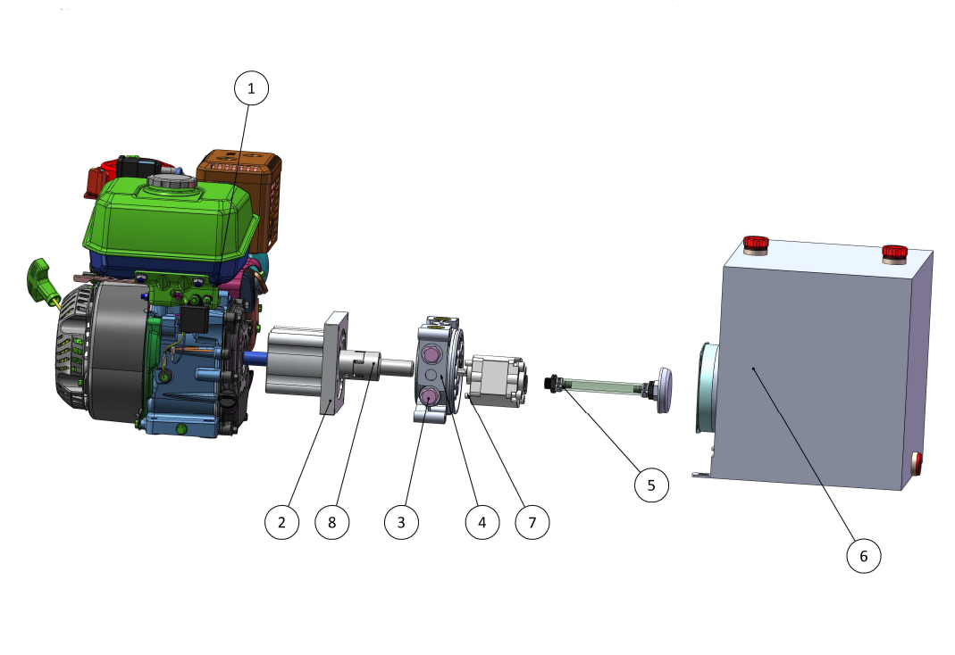 Diesel Hydraulic Power Pack — Yanmar L-Series | 8 or 14.2 Lt/min, Power, Flow and Oil Delivery Options: 6.1 hp - 8 Lt/min  - P+T