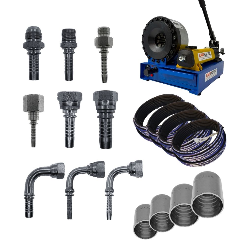 Affordable Hydraulic Hose Crimper - 2 Piece Little Ripper Kit - Male and Female BSP, JIC and ORFS Fittings