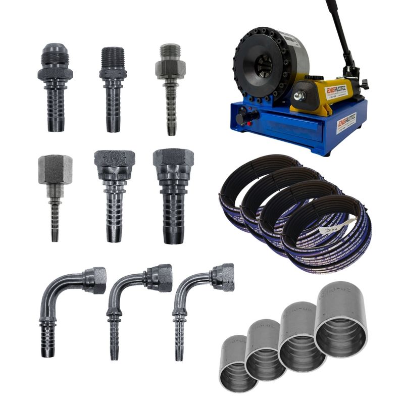 Affordable Hydraulic Hose Crimper - 2 Piece Little Ripper Kit - Male and Female BSP, JIC and ORFS Fittings