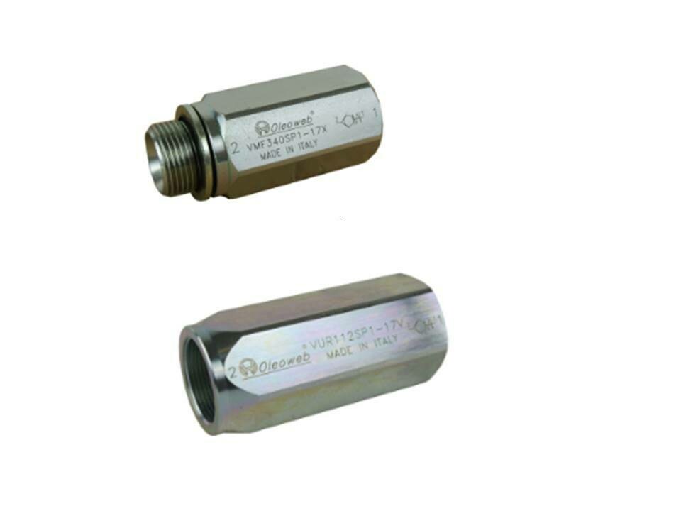 Hydraulic One way / Check Valve allows the flow of oil in only one direction.  