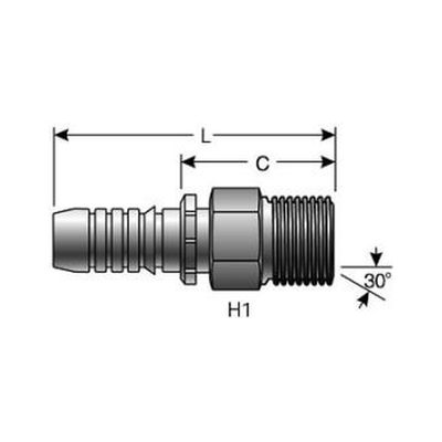 Gates GlobalSpiral BSP Tapered Male Multispiral Hose Tail