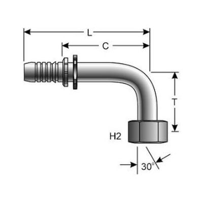 Gates GlobalSpiral BSP Swivel Female 90° Swept Multispiral Hose Tail