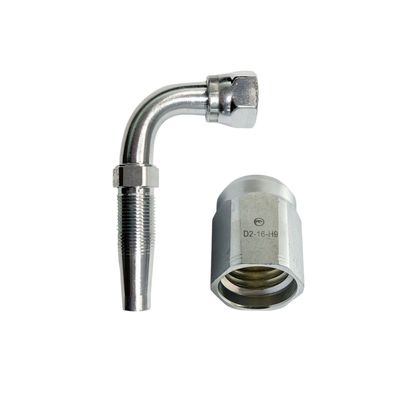 Taipan Hose Tail Reusable JIC Female 90° Elbow - With TWO Wire Ferrule