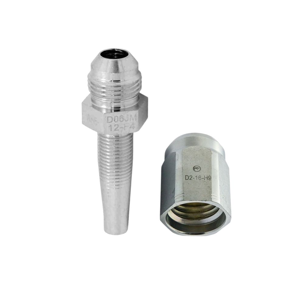 Taipan Hose Tail Reusable JIC Male Straight - With TWO Wire Ferrule