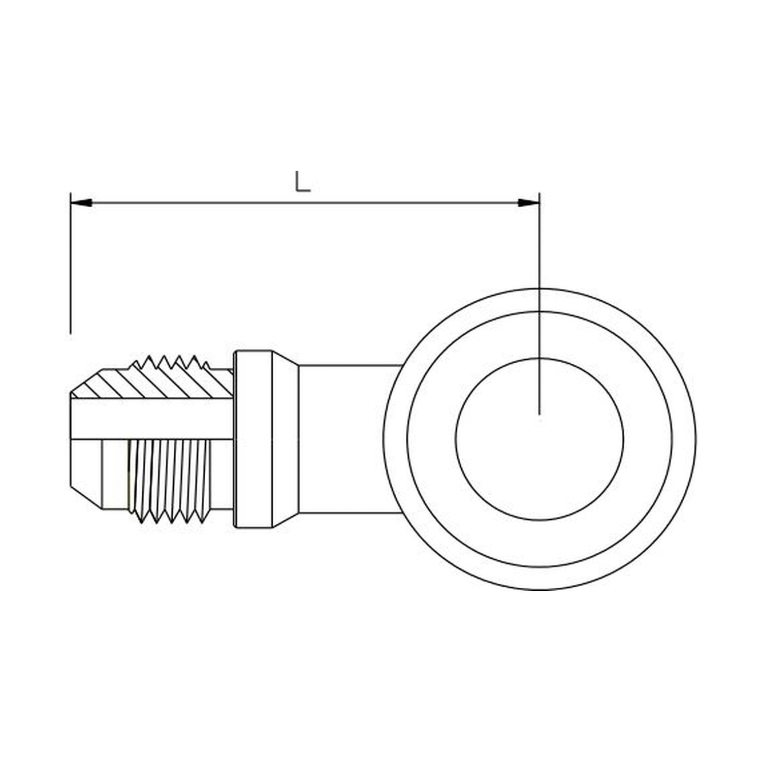 BSP Banjo x JIC Male Straight, Size: 1/4" BSP Banjo x 7/16" JICM