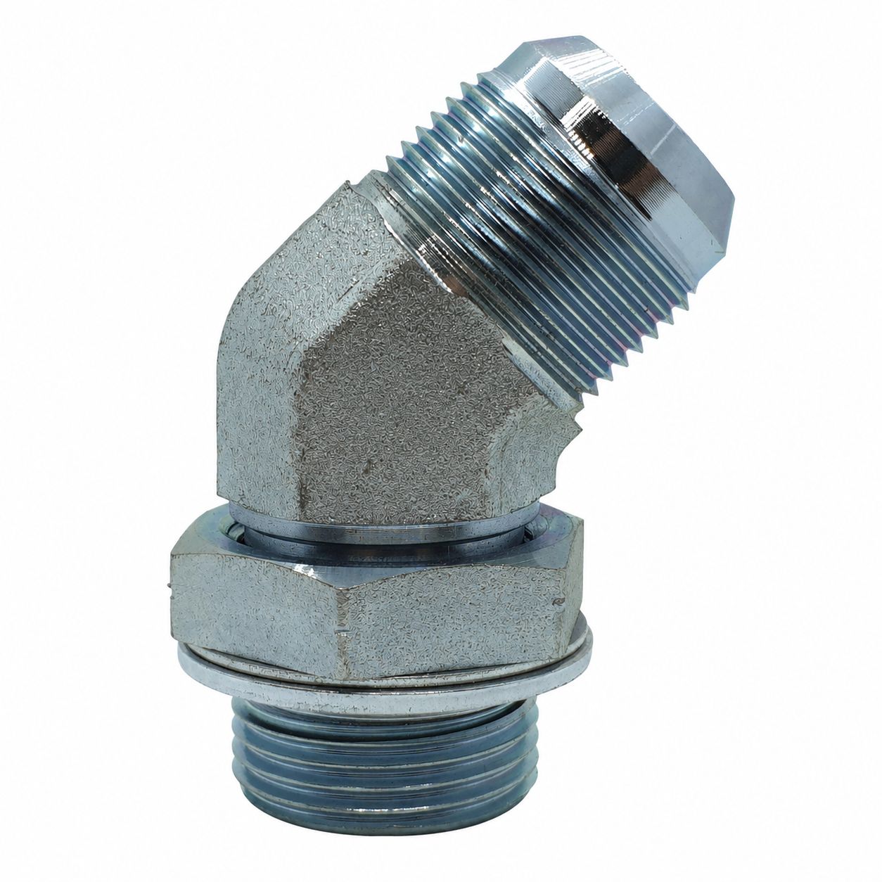 BSP Parallel Male x JIC Male 45° Compact, Size: Adaptor - (02) 1/8" BSP Parallel Male x (07) 7/16" JIC Male - 45° Compact