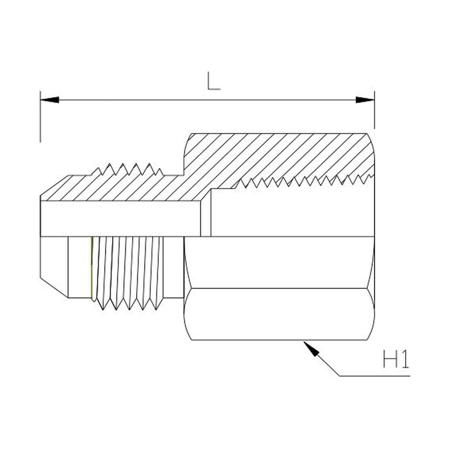 BSP Tapered Female x JIC Male Straight, Size: Adaptor - (02) 1/8" BSP Tapered Female x (07) 7/16" JIC Male - Straight
