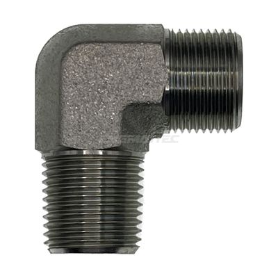 BSP Tapered Male x Metric Heavy Male 90° Compact