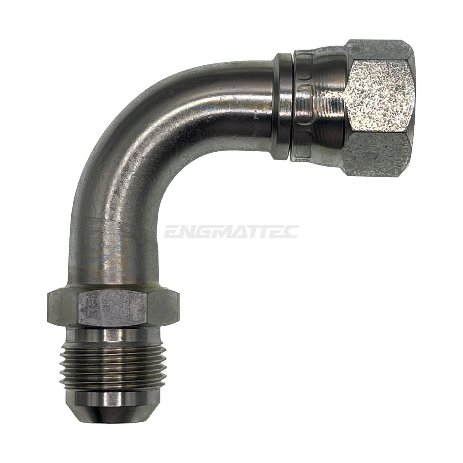 JIC Female x JIC Male 90° Swept, Size: Adaptor - (07) 7/16" JIC Female x (07) 7/16" JIC Male - 90° Swept