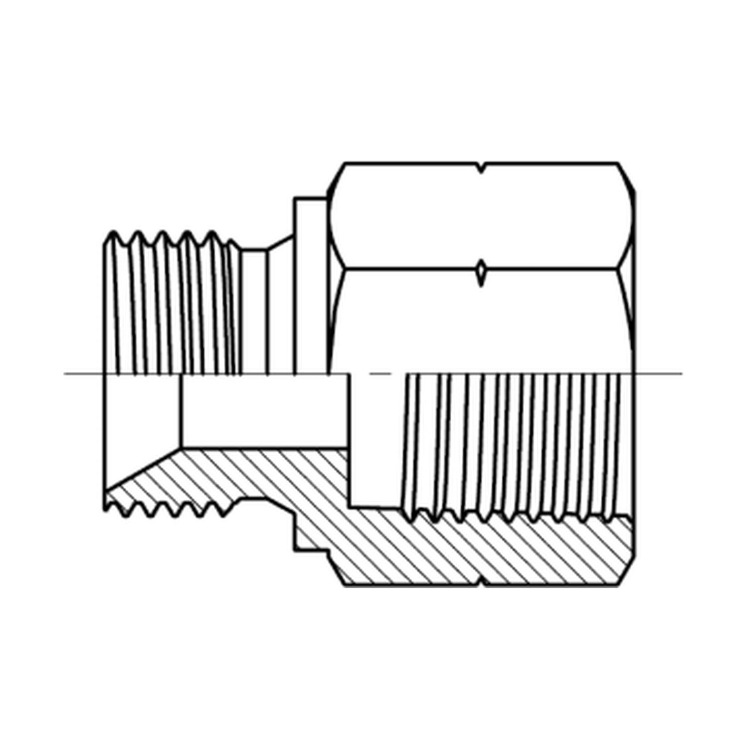 BSP Parallel Male x BSP Tapered Female Straight, Size: Adaptor - (16) 1" BSP Parallel Male x (16) 1" BSP Tapered Female - Straight