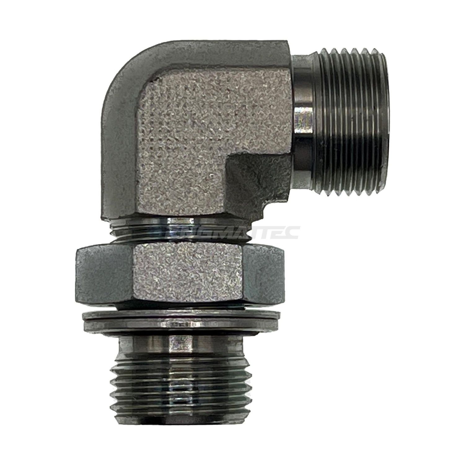 BSP Parallel Male x Metric Heavy Male 90° Compact, Size: Adaptor - (04) 1/4" BSP Parallel Male x M16 (8S) Metric Heavy Male - 90° Compact