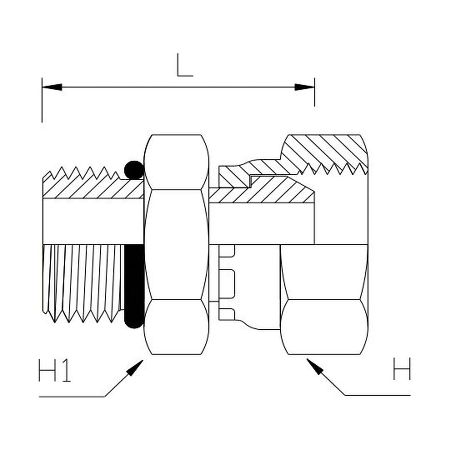 BSP Swivel Female x UNO Male Straight, Size: Adaptor - (06) 3/8" BSP Swivel Female x (09) 9/16" UNO Male - Straight