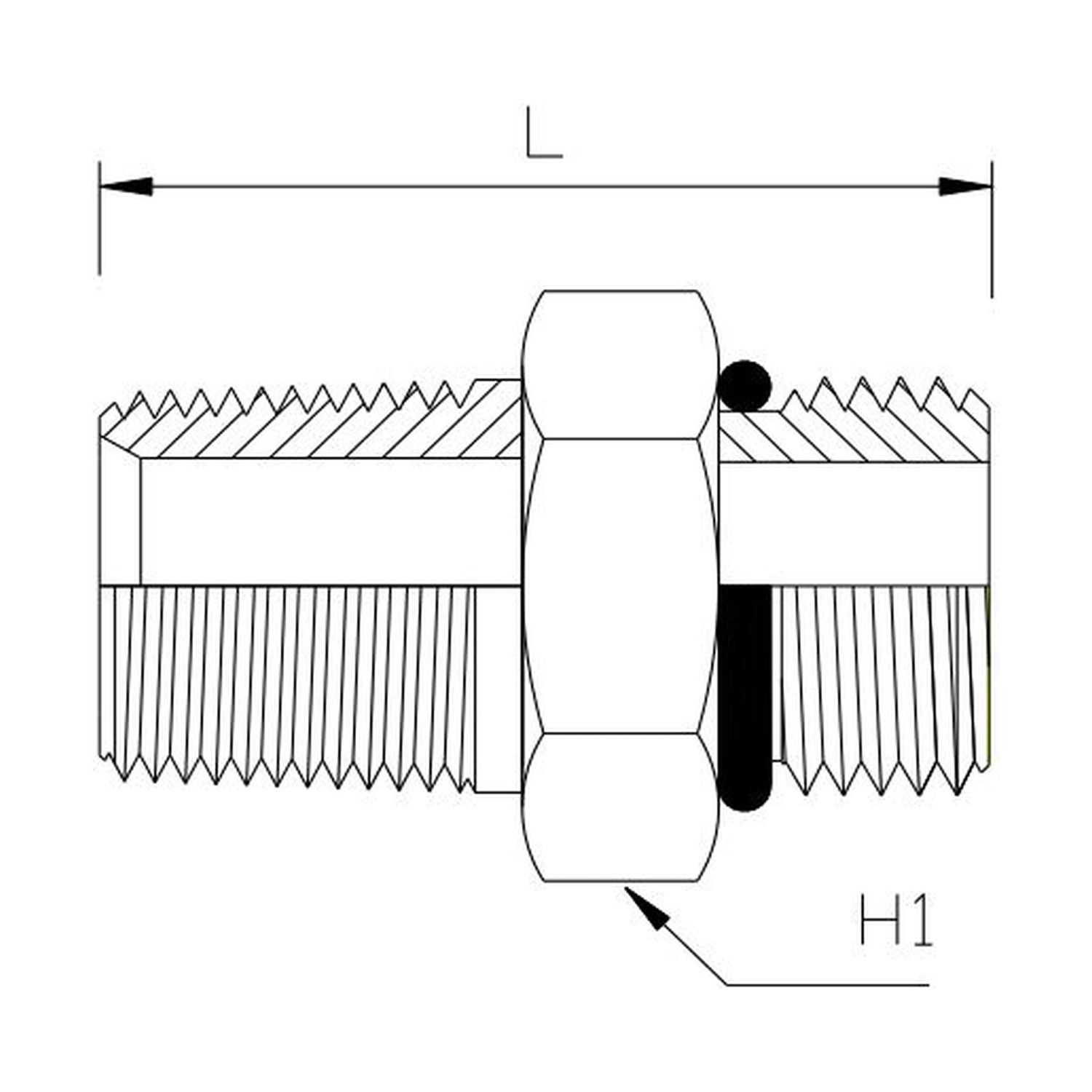 BSP Tapered Male x UNO Male Straight, Size: Adaptor - (04) 1/4" BSP Tapered Male x (09) 9/16" UNO Male - Straight