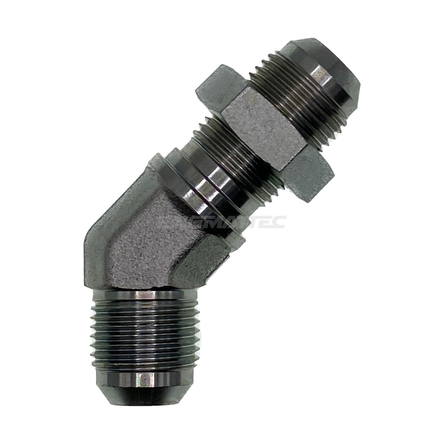 JIC Bulkhead Male x JIC Male 45° Compact, Size: Bulkhead - (07) 7/16" JIC Bulkhead Male x (07) 7/16" JIC Male - 45° Compact