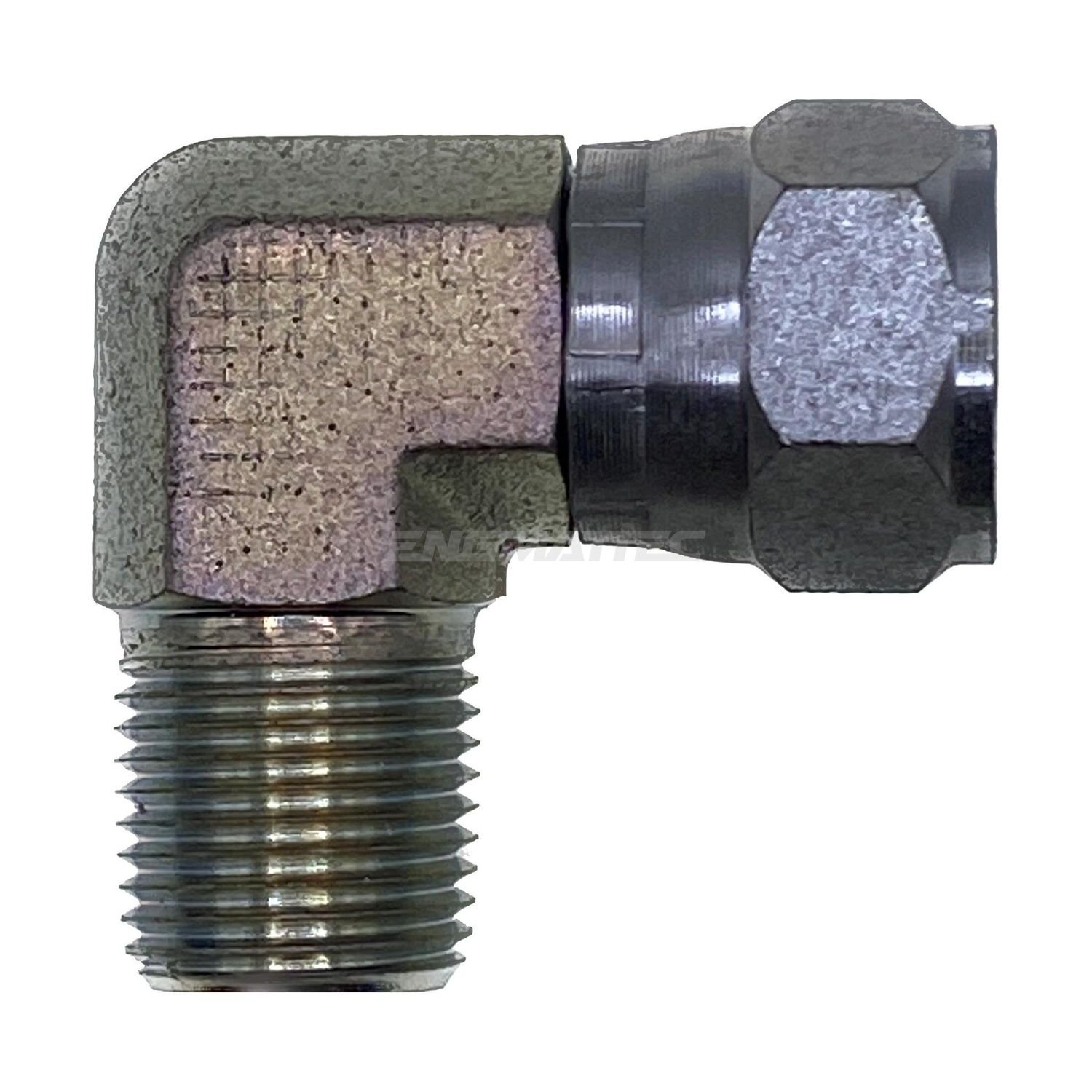 JIC Female x NPT Tapered Male 90° Compact, Size: Adaptor - (06) 3/8" NPT Tapered Male x (09) 9/16" JIC Female - 90° Compact