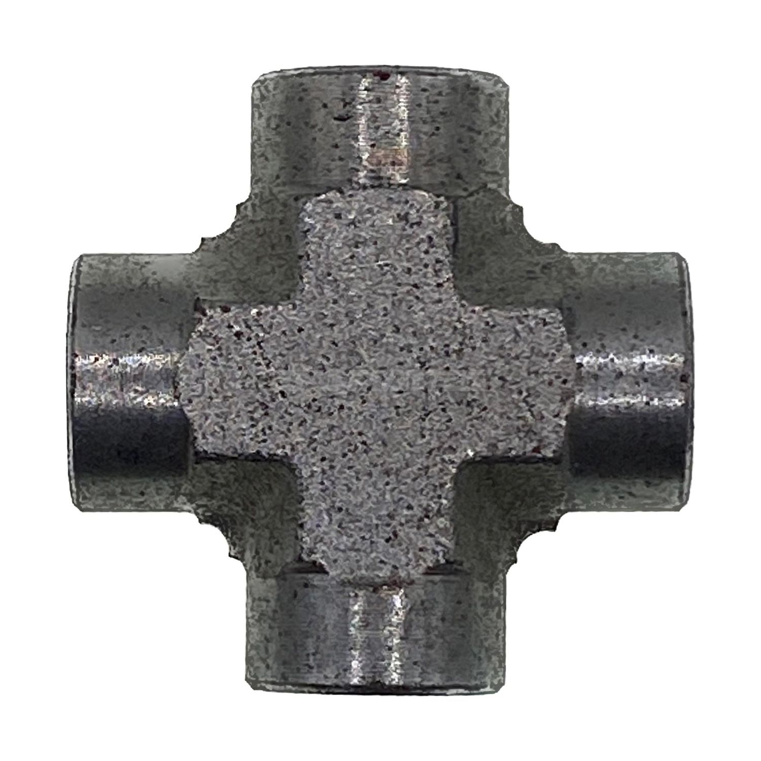NPT Tapered Female Socket Cross, Size: Cross - (02) 1/8" NPT Tapered Female x (02) 1/8" NPT Tapered Female x (02) 1/8" NPT Tapered Female x (02) 1/8" NPT Tapered Female - Straight