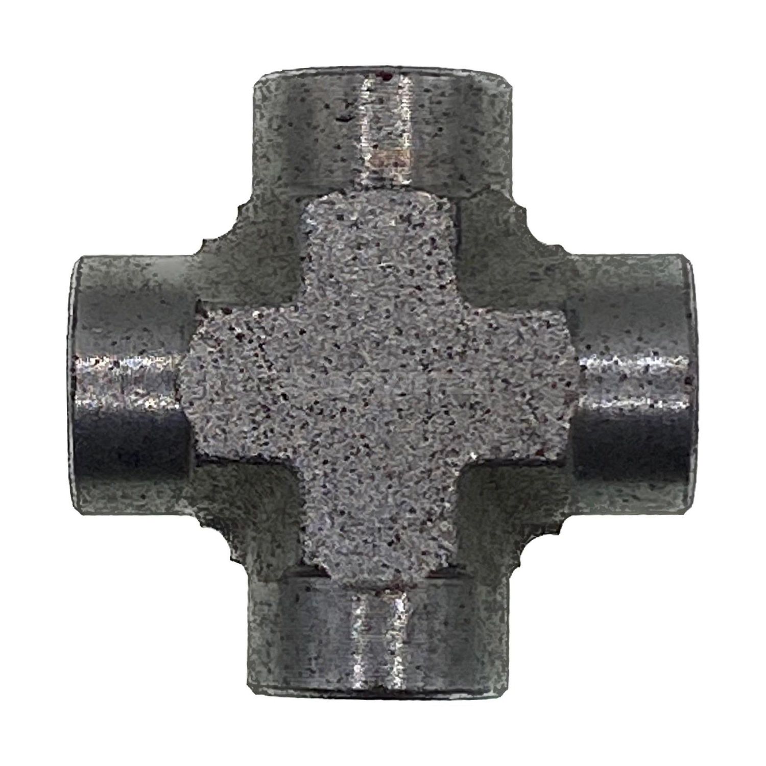 NPT Tapered Female Socket Cross, Size: Cross - (02) 1/8" NPT Tapered Female x (02) 1/8" NPT Tapered Female x (02) 1/8" NPT Tapered Female x (02) 1/8" NPT Tapered Female - Straight