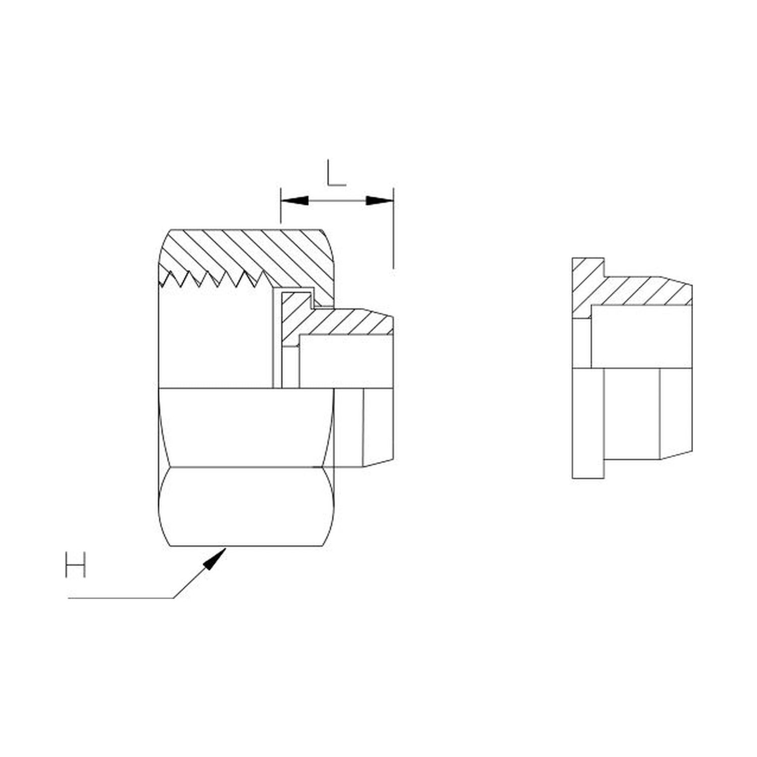 ORFS Female x Tubeweld Female Straight, Size: Adaptor - (09) 9/16" ORFS Female x (06) 3/8" Tubeweld Female - Straight