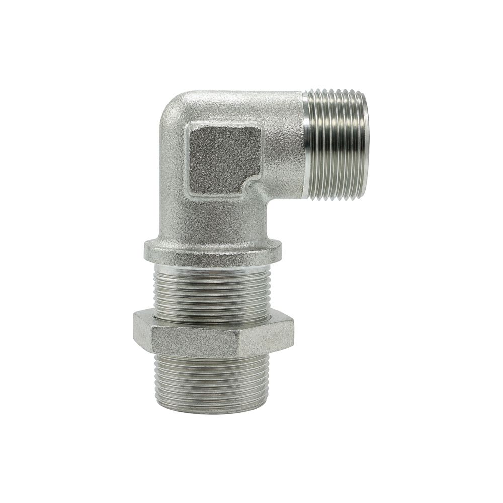 Metric Bulkhead Male x Metric Heavy Male 90° Compact