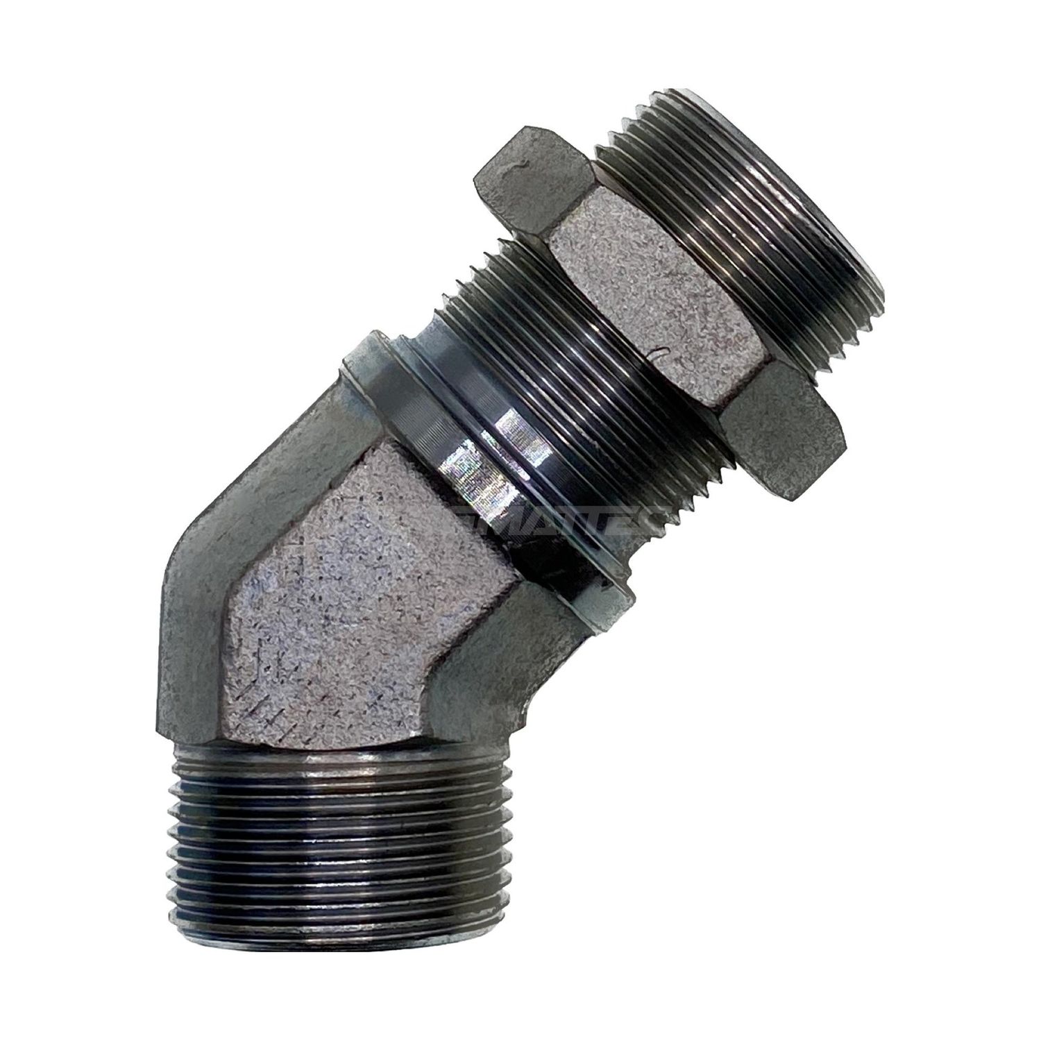 ORFS Bulkhead Male x ORFS Male 45° Compact, Size: Bulkhead - (09) 9/16" ORFS Bulkhead Male x (09) 9/16" ORFS Male - 45° Compact