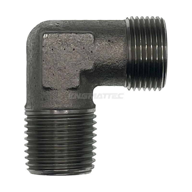Metric Heavy Male x NPT Tapered Male 90° Compact Metric Heavy Male x NPT Tapered Male 90° Compact