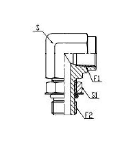 NPT Tapered Female x UNO Male 90° Compact, Size: Adaptor - (06) 3/8" NPT Tapered Female x (12) 3/4" UNO Male - 90° Compact