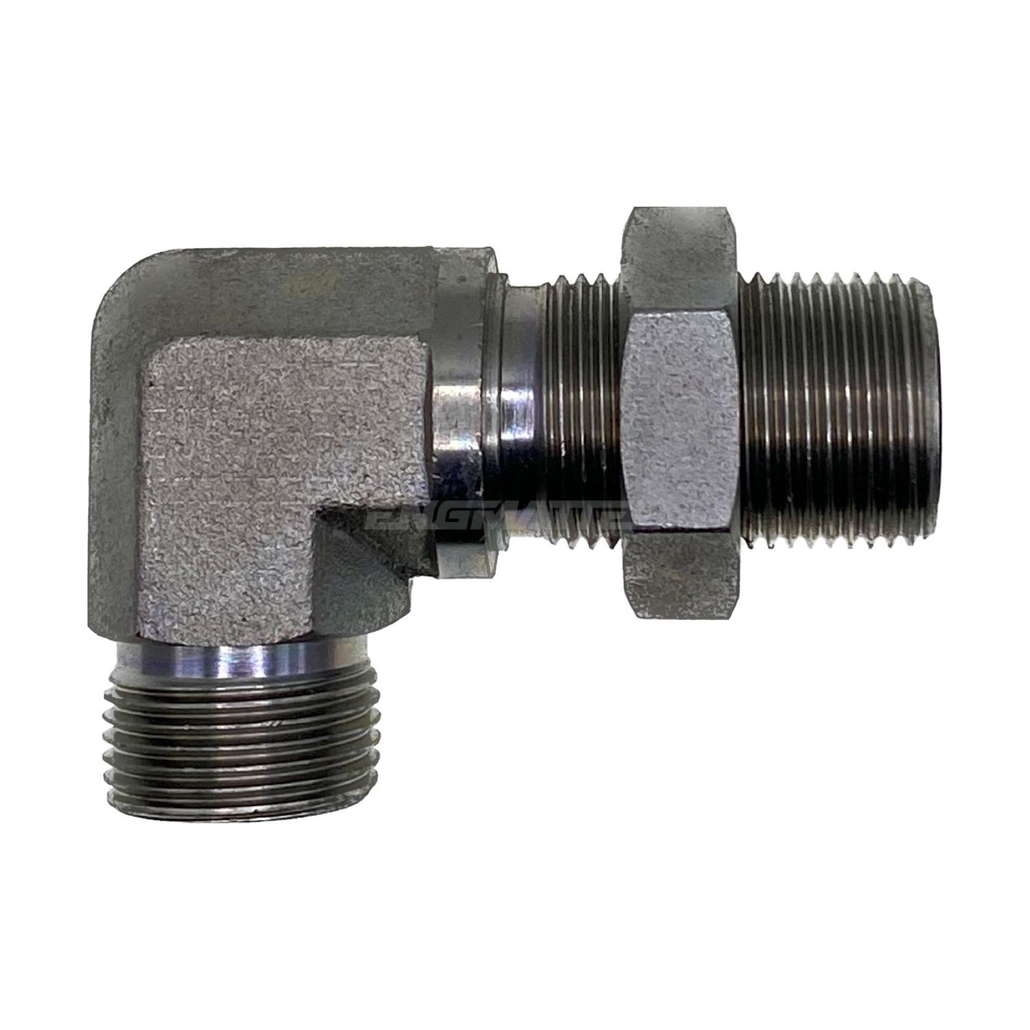 ORFS Bulkhead Male x ORFS Male 90° Compact, Size: Bulkhead - (09) 9/16" ORFS Bulkhead Male x (09) 9/16" ORFS Male - 90° Compact