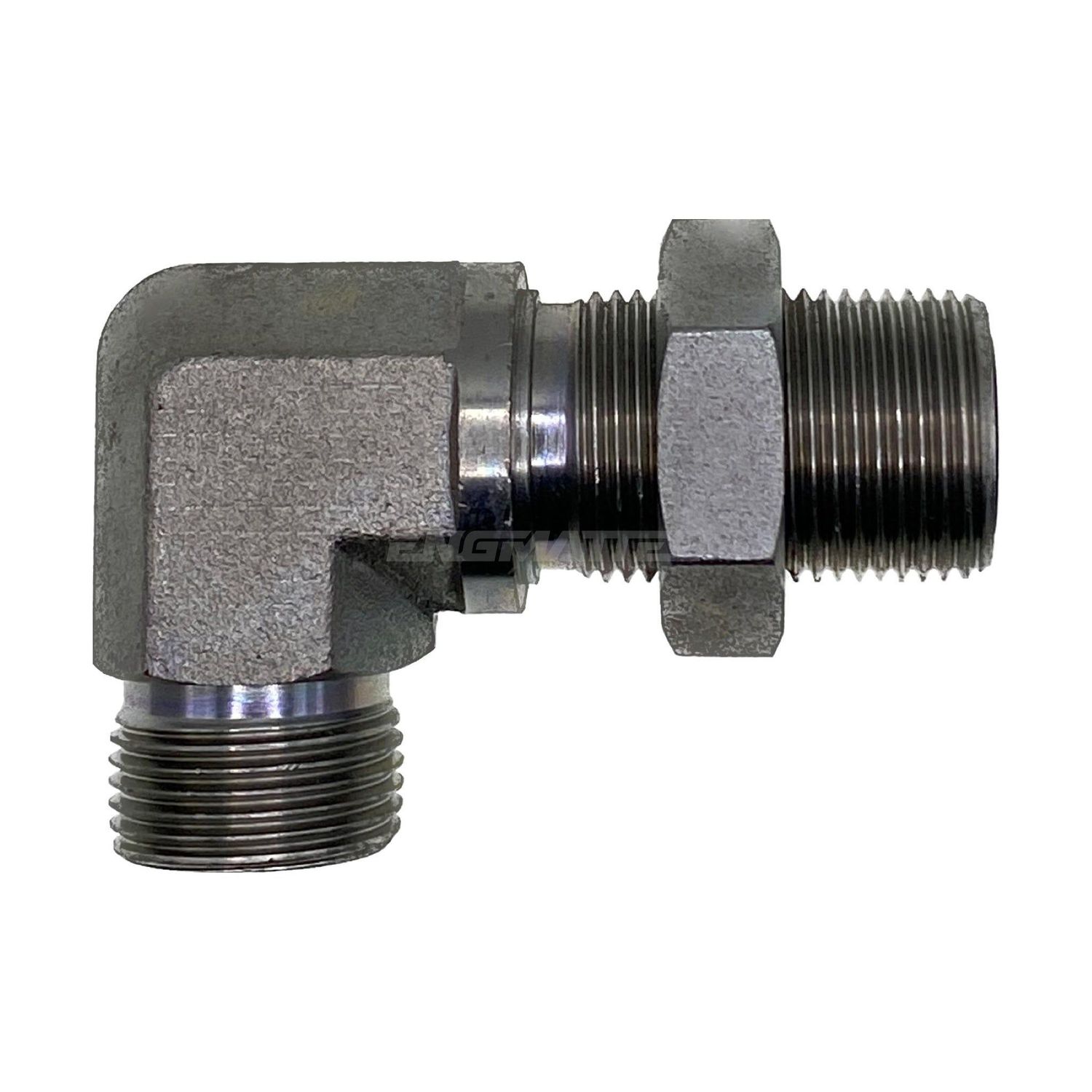 ORFS Bulkhead Male x ORFS Male 90° Compact, Size: Bulkhead - (09) 9/16" ORFS Bulkhead Male x (09) 9/16" ORFS Male - 90° Compact