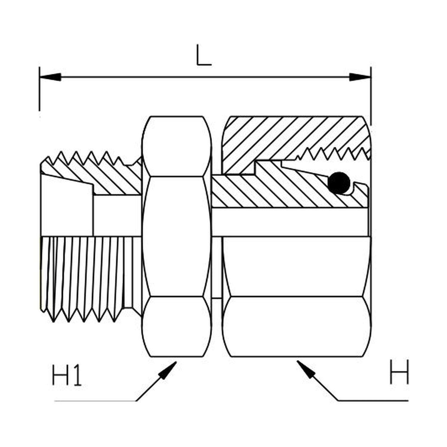 Metric Heavy Female x Metric Heavy Male Straight, Size: Adaptor - M18 (10S) Metric Heavy Female x M16 (8S) Metric Heavy Male - Straight