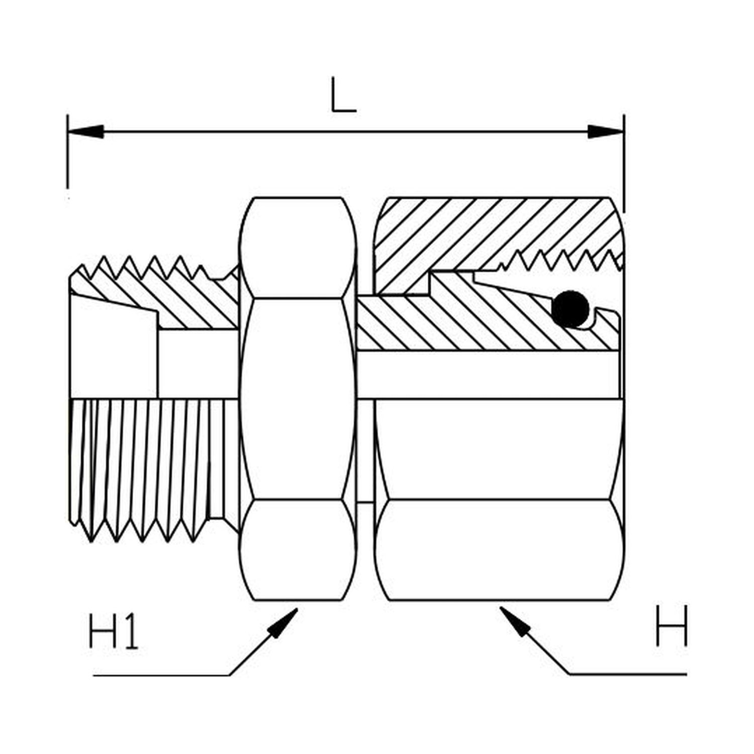 Metric Light Female x Metric Light Male Straight, Size: Adaptor - M12 (6L) Metric Light Female x M12 (6L) Metric Light Male - Straight