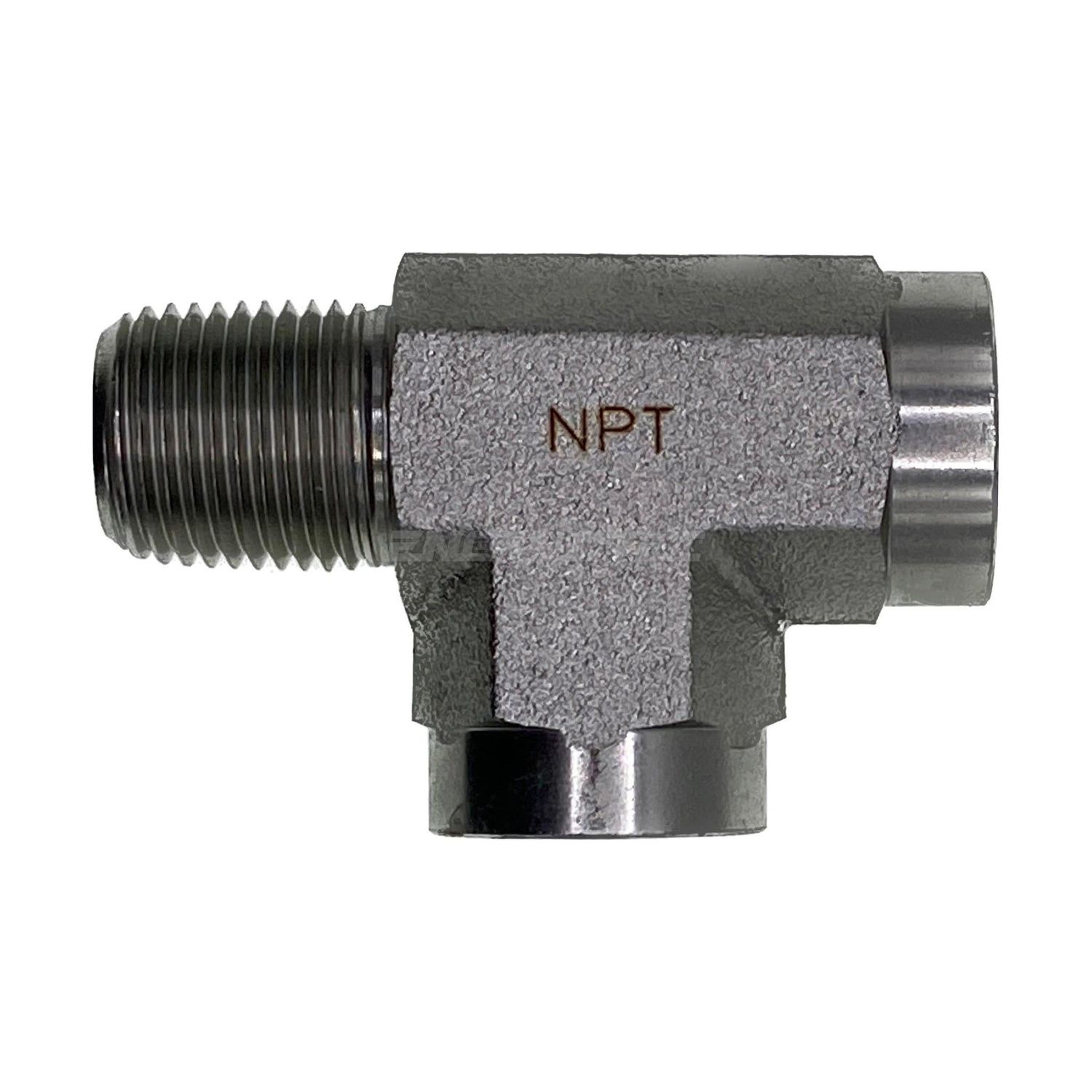 NPT Tapered Male x NPT Tapered Female Run Tee, Size: Tee Piece - (02) 1/8" NPT Tapered Male x (02) 1/8" NPT Tapered Female x (02) 1/8" NPT Tapered Female - Straight