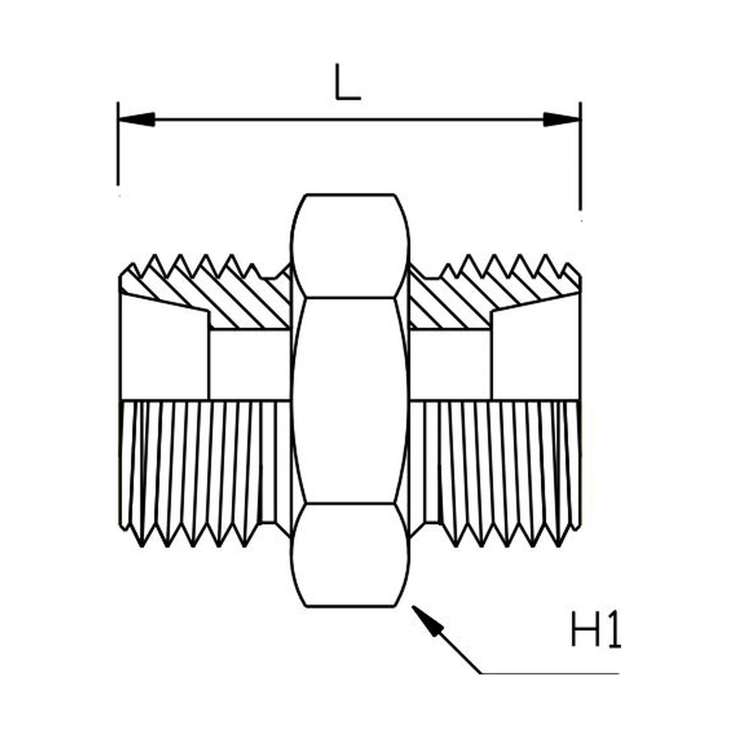 Metric Light Male x Metric Light Male Straight, Size: Adaptor - M12 (6L) Metric Light Male x M12 (6L) Metric Light Male - Straight