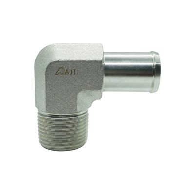 Low-Pressure Hose Tail - BSPT Male Tapered - 90° Compact Elbow - Crimp-On