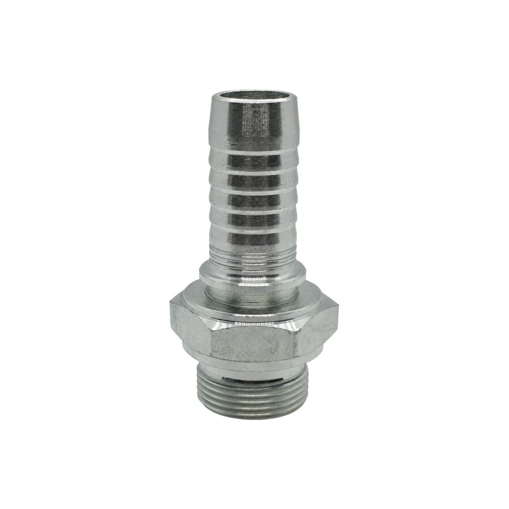 Hose Tail - BSPP Male Fixed - Straight - Two-Piece Crimp-On