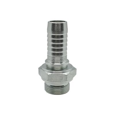 Hose Tail - BSPP Male Fixed - Straight - Two-Piece Crimp-On
