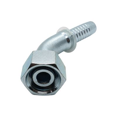 Hose Tail - Metric Light DKOL Swivel Female - 45° Elbow - Two-Piece Crimp-On